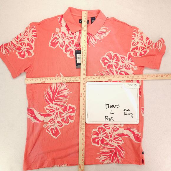 Chaps Casual Short Sleeve Collared Polo Shirt Adult Mens Size Large L Pink - Picture 6 of 10